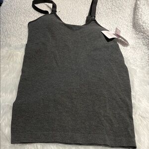 Auden Dark Gray Camisole Top nursing cami with built in shelf bra. Size XS.